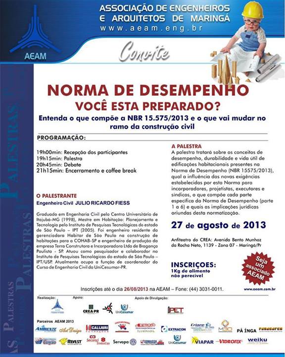 Convite AEAM NBR 15575-2013